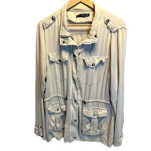 Maurice's Women's Lightweight Utility Jacket - Size Plus 0 - Cream - Drawstring